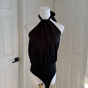 Elegant Black Halter Bodysuit